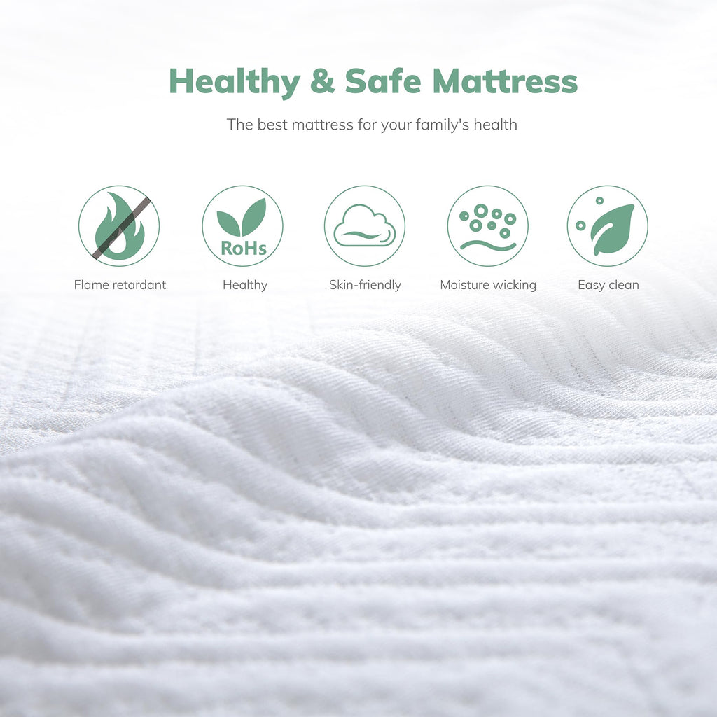 White 5 Inch Twin Memory Foam Mattress S2601