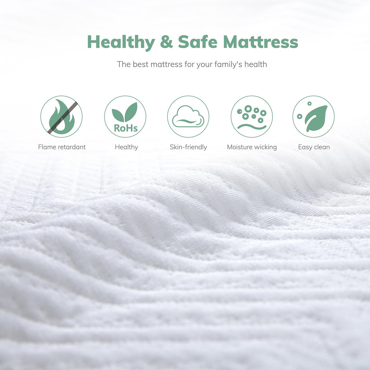 White 5 Inch Twin Memory Foam Mattress S2601