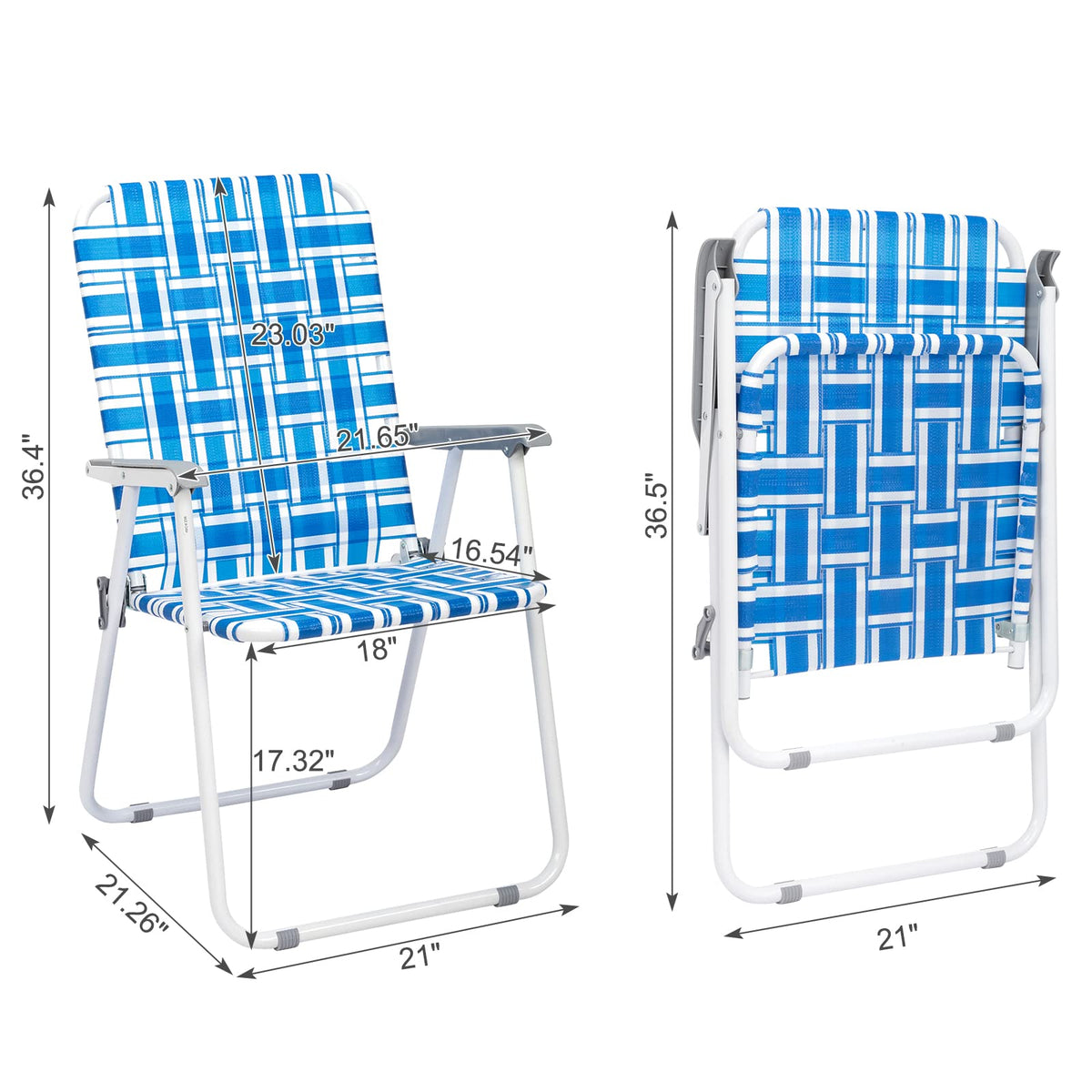 Set of 2 Blue Webbed Folding Camping Chairs Q56826
