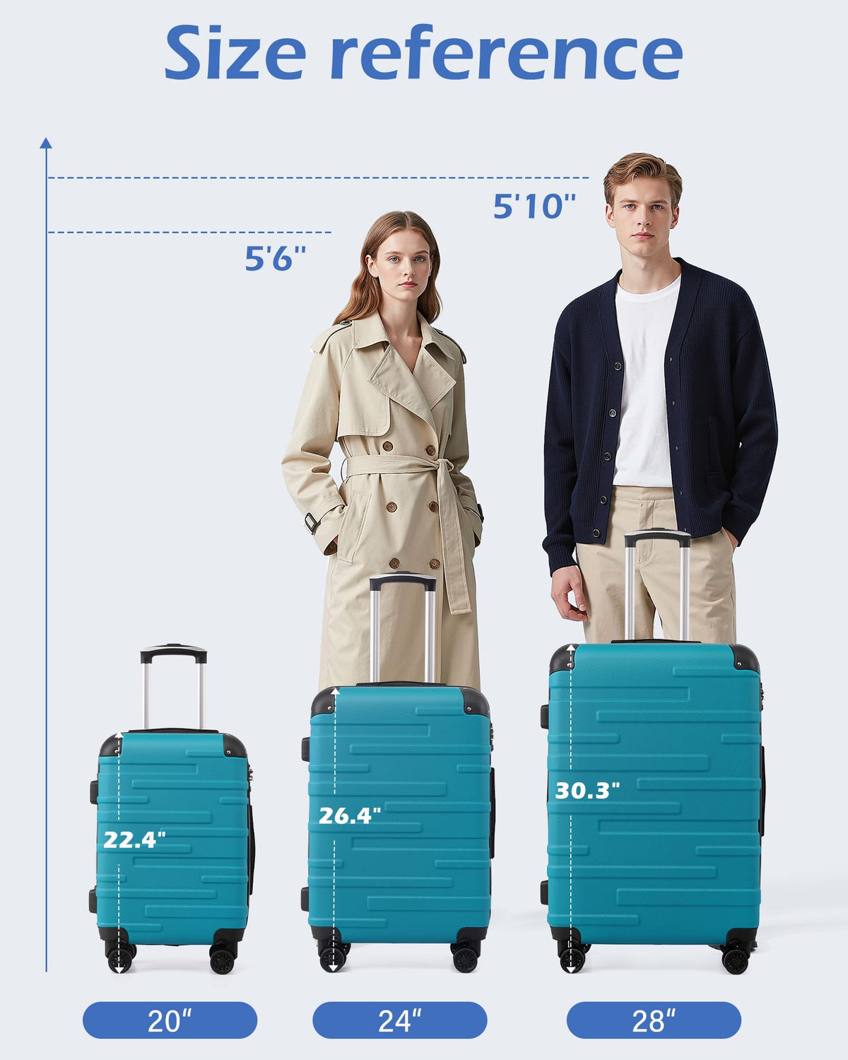 Hardside ABS Luggage with TSA Lock and Spinner Wheels Y6890