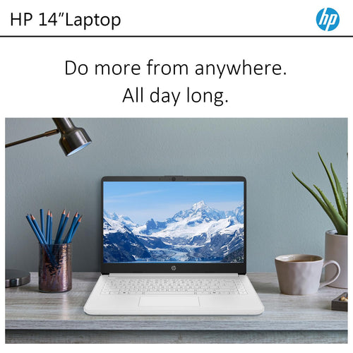 14 Inch Laptop, Intel Celeron N4500, 4GB RAM, 128GB Storage, Windows 11 S, Snowflake White E9515