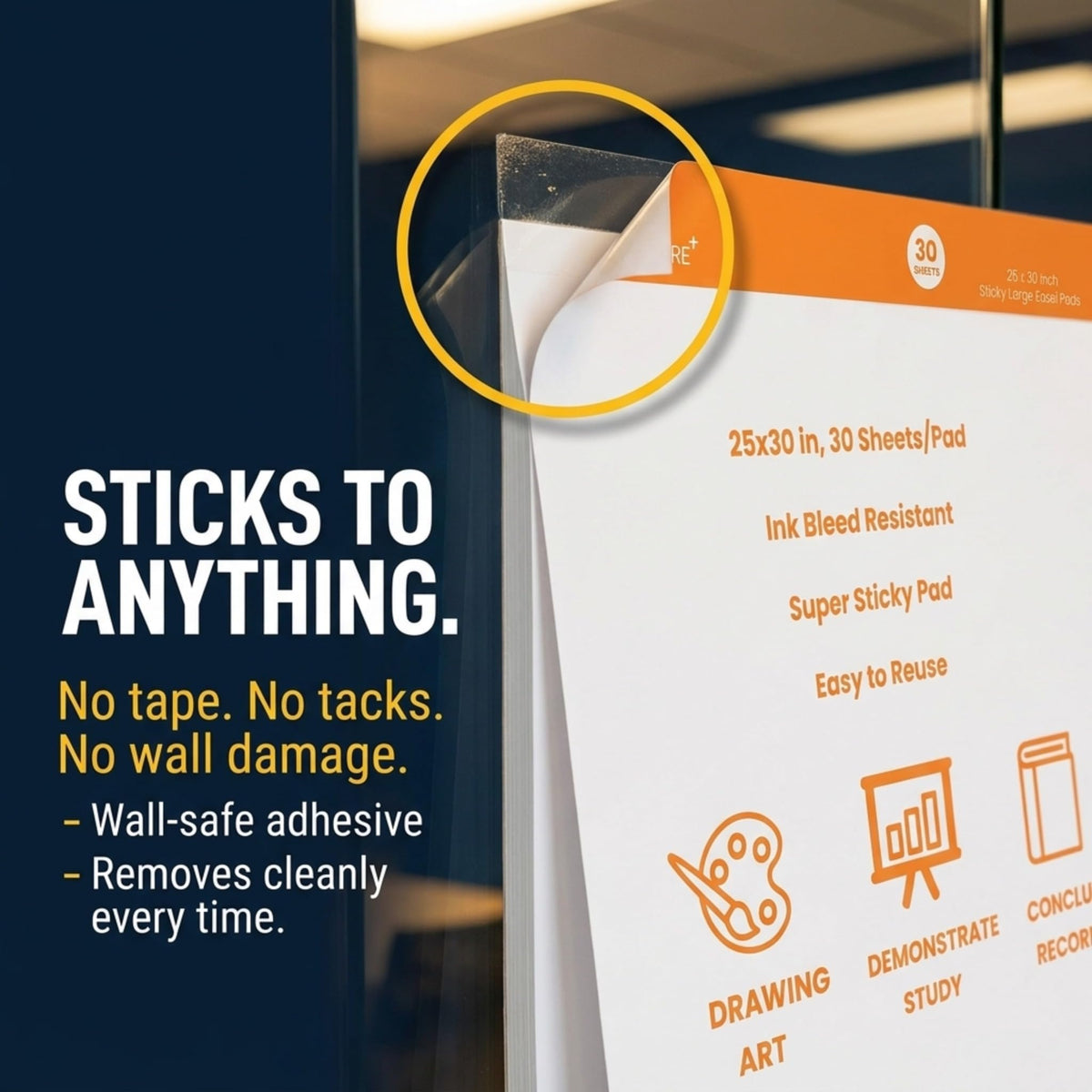 Self Adhesive 25 x 30 Inches Flip Chart Paper O4376