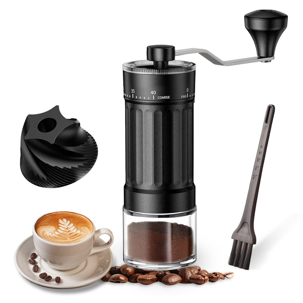Manual Coffee Grinder with 40 Adjustable Settings, 30g Capacity H866478