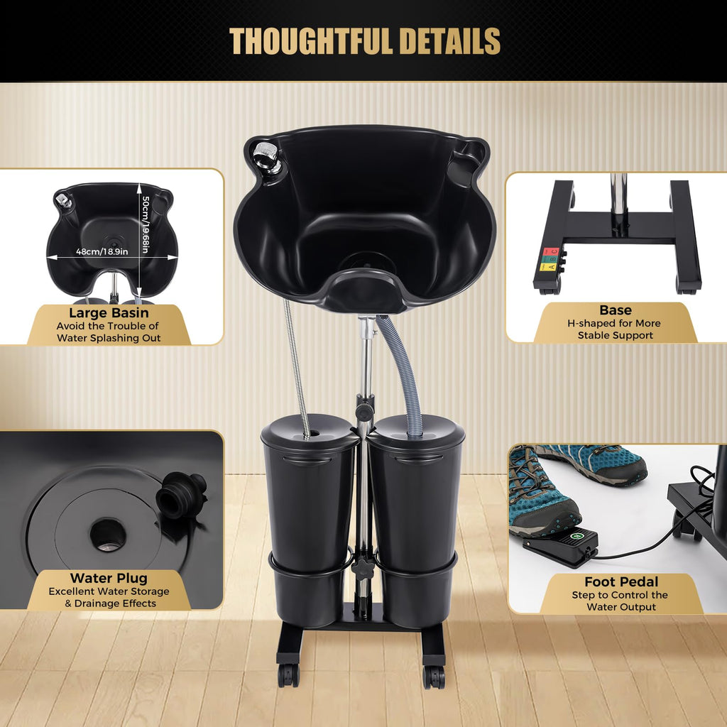 Portable Shampoo Bowl with Electric Pump H598348
