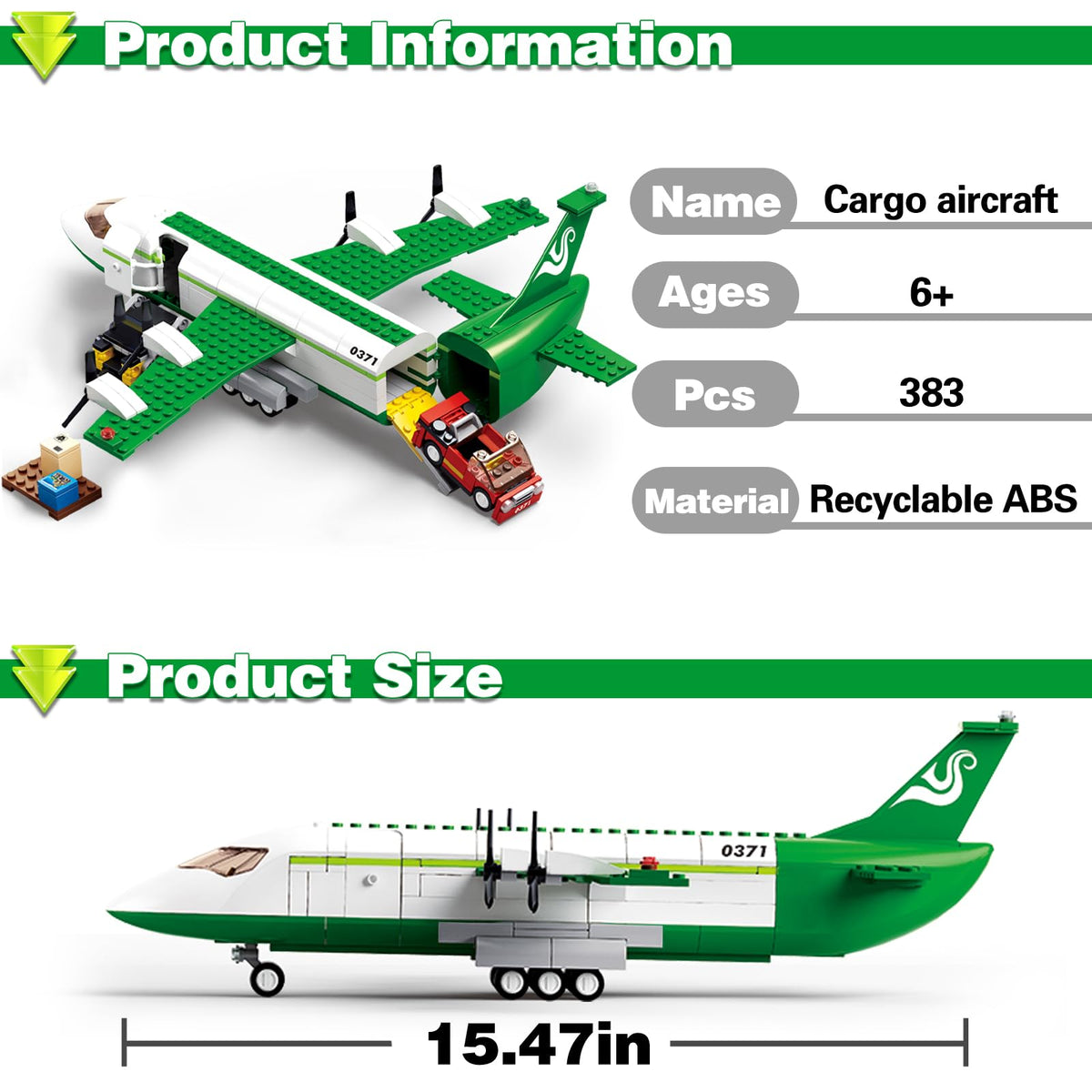 City Cargo Plane Building Set with Car H891777