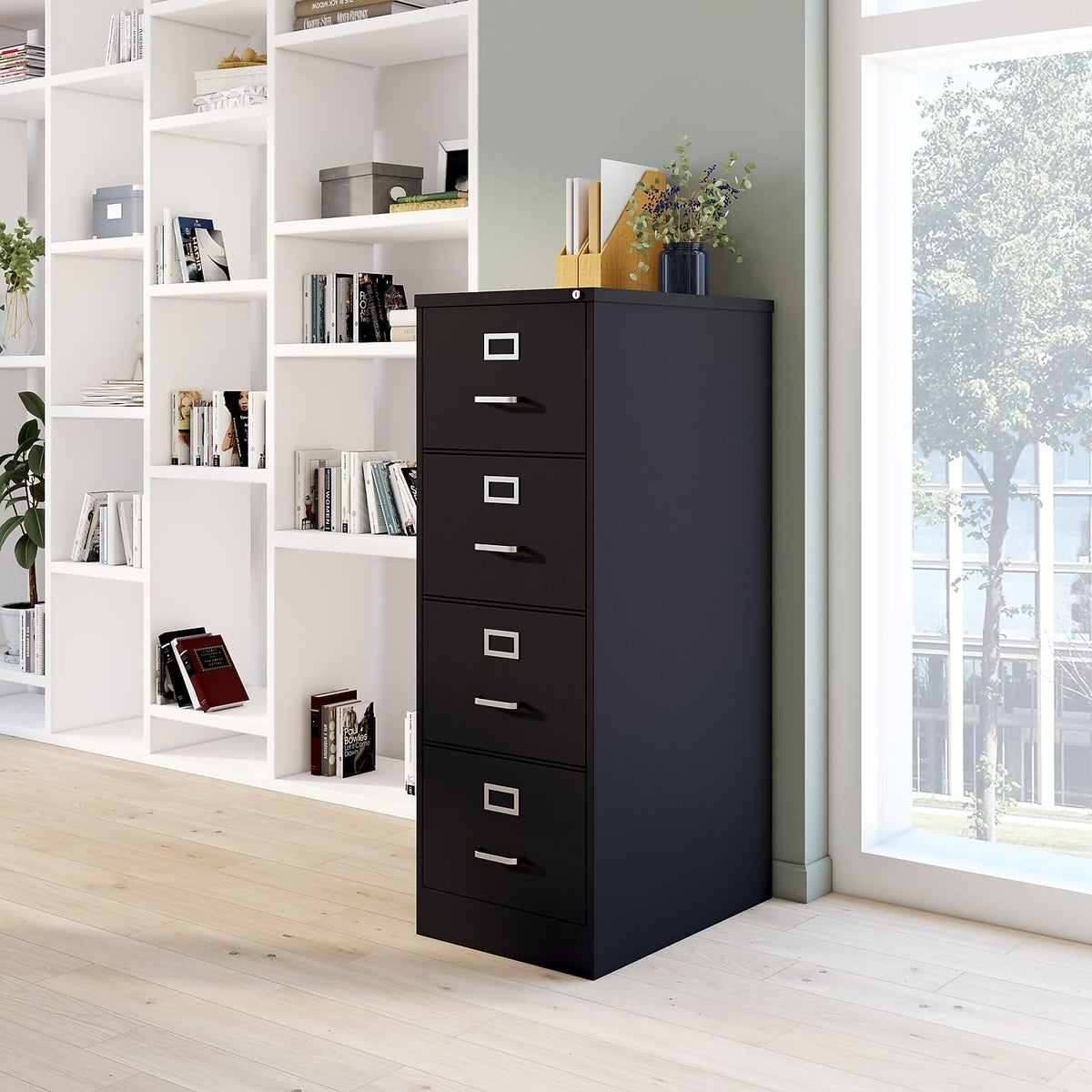 4 Drawer Black Vertical File Cabinet Y755543