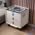 White 3 Drawer Bed End Table with Wireless Charging Q155219