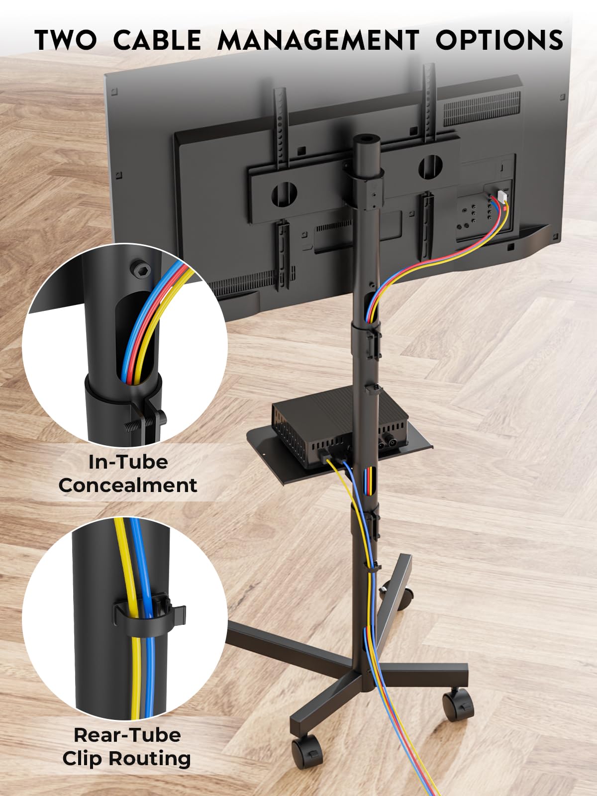 Black Rolling TV Stand for 23-65 Inch TVs O971324