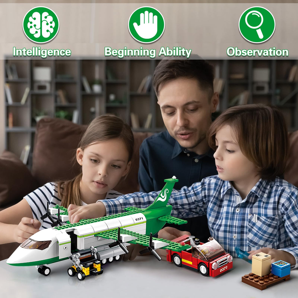 City Cargo Plane Building Set with Car H891777