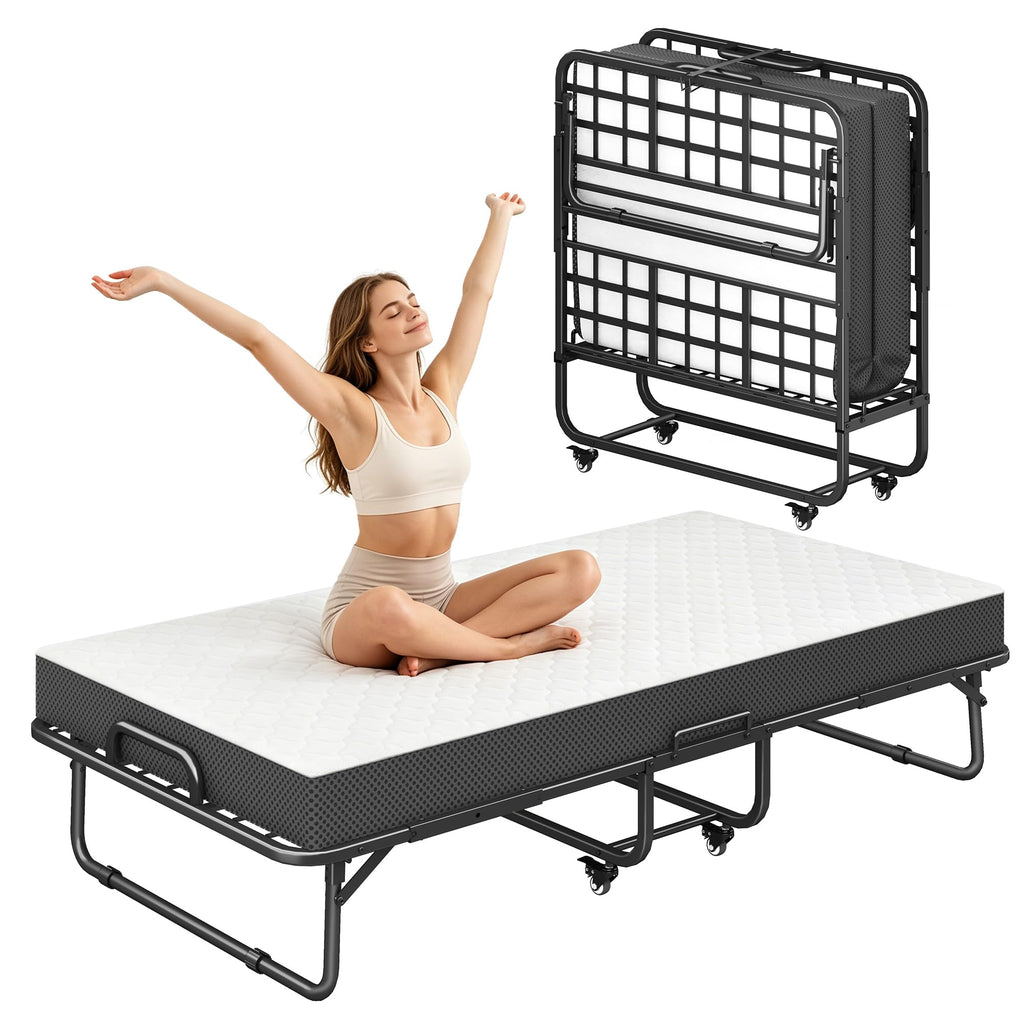75" x 39" Folding Bed with 5" Memory Foam Mattress D873