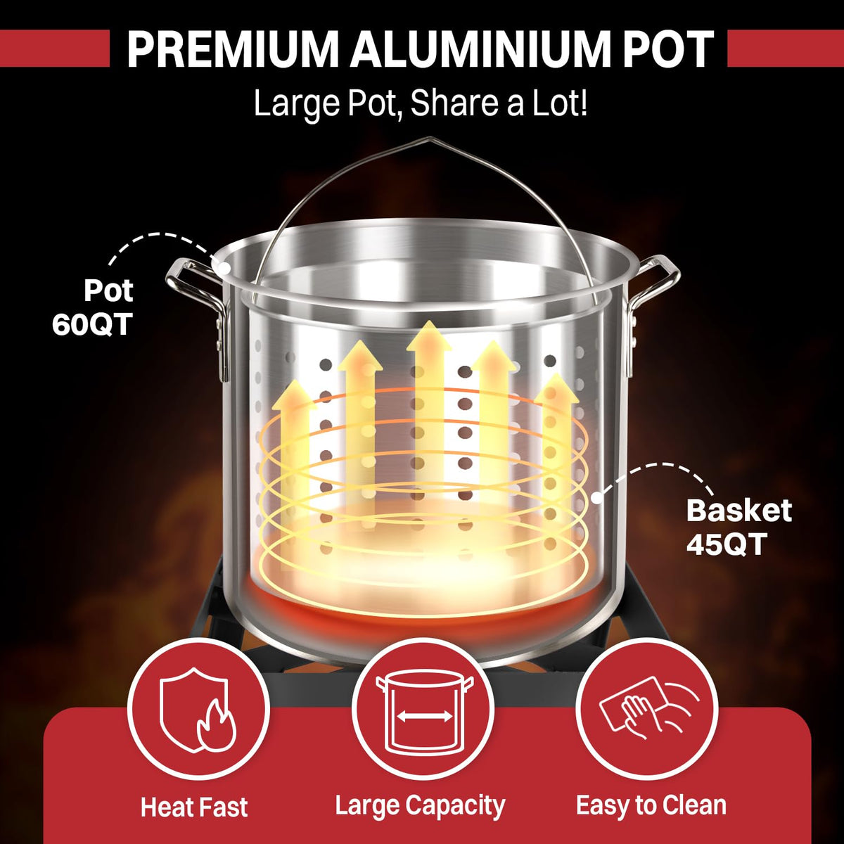 60QT Crawfish Boiler with Dustproof Cover Z8243