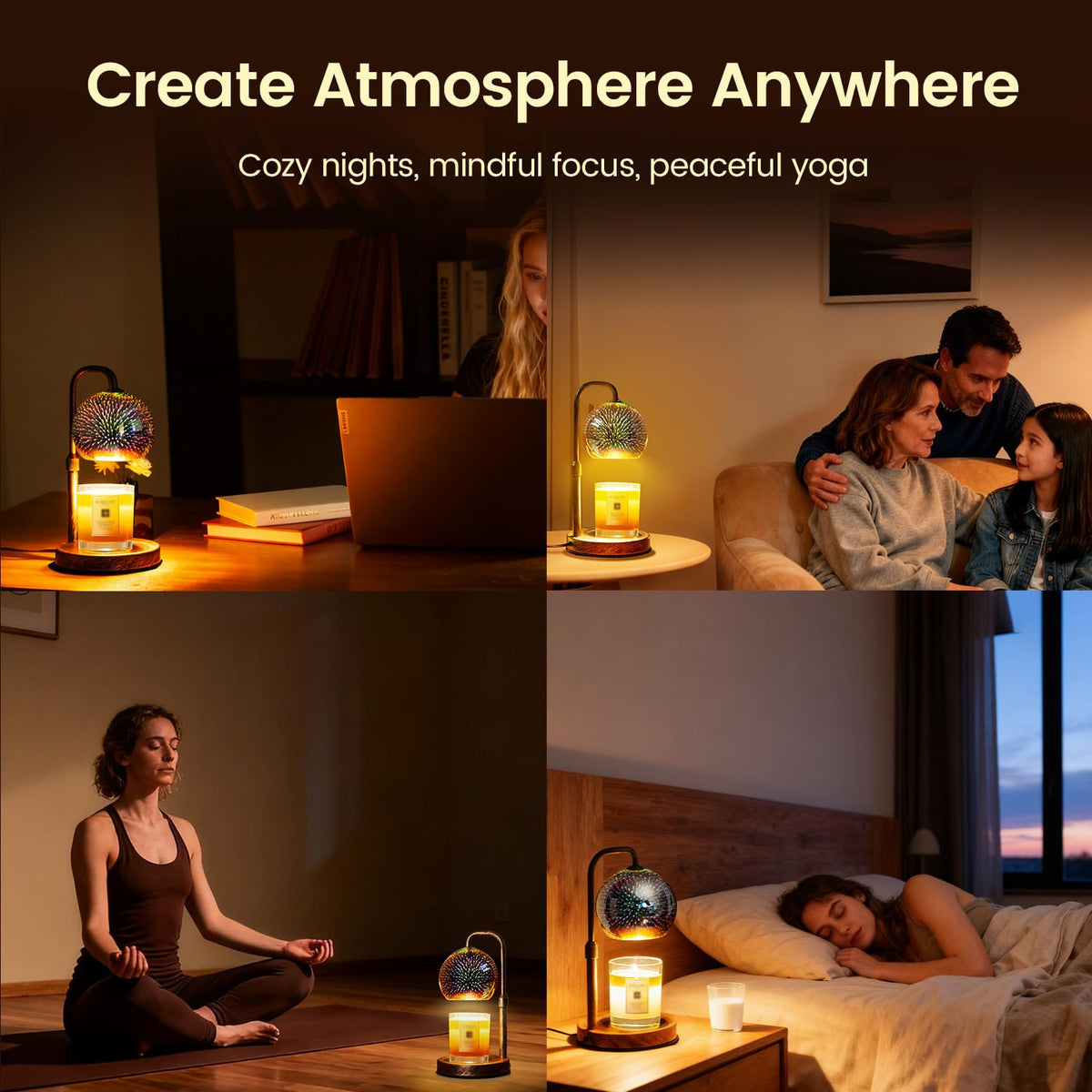 Candle Warmer Lamp with Timer, Dimmable, Adjustable I457