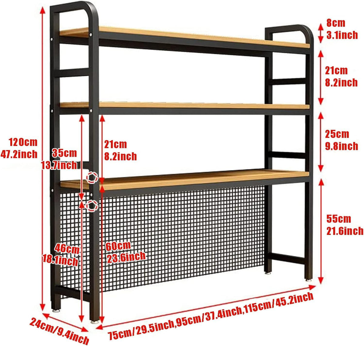 3-Tier Wood Desktop Bookshelf P61831