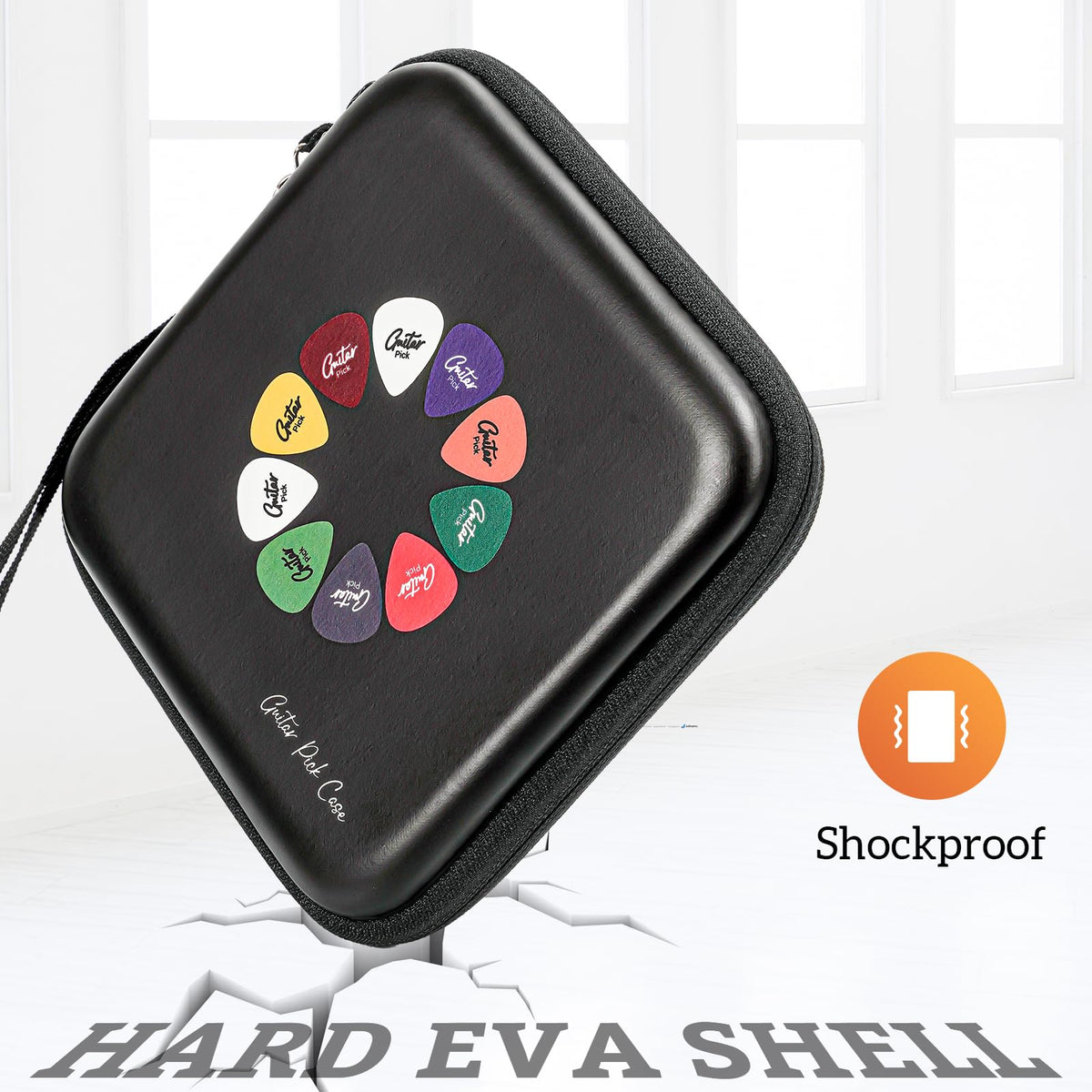 Black Guitar Pick Case Holds 84 pcs Picks U153632