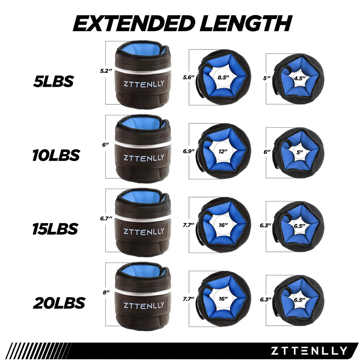 Adjustable Ankle Weights Pair with Carry Bag C7942