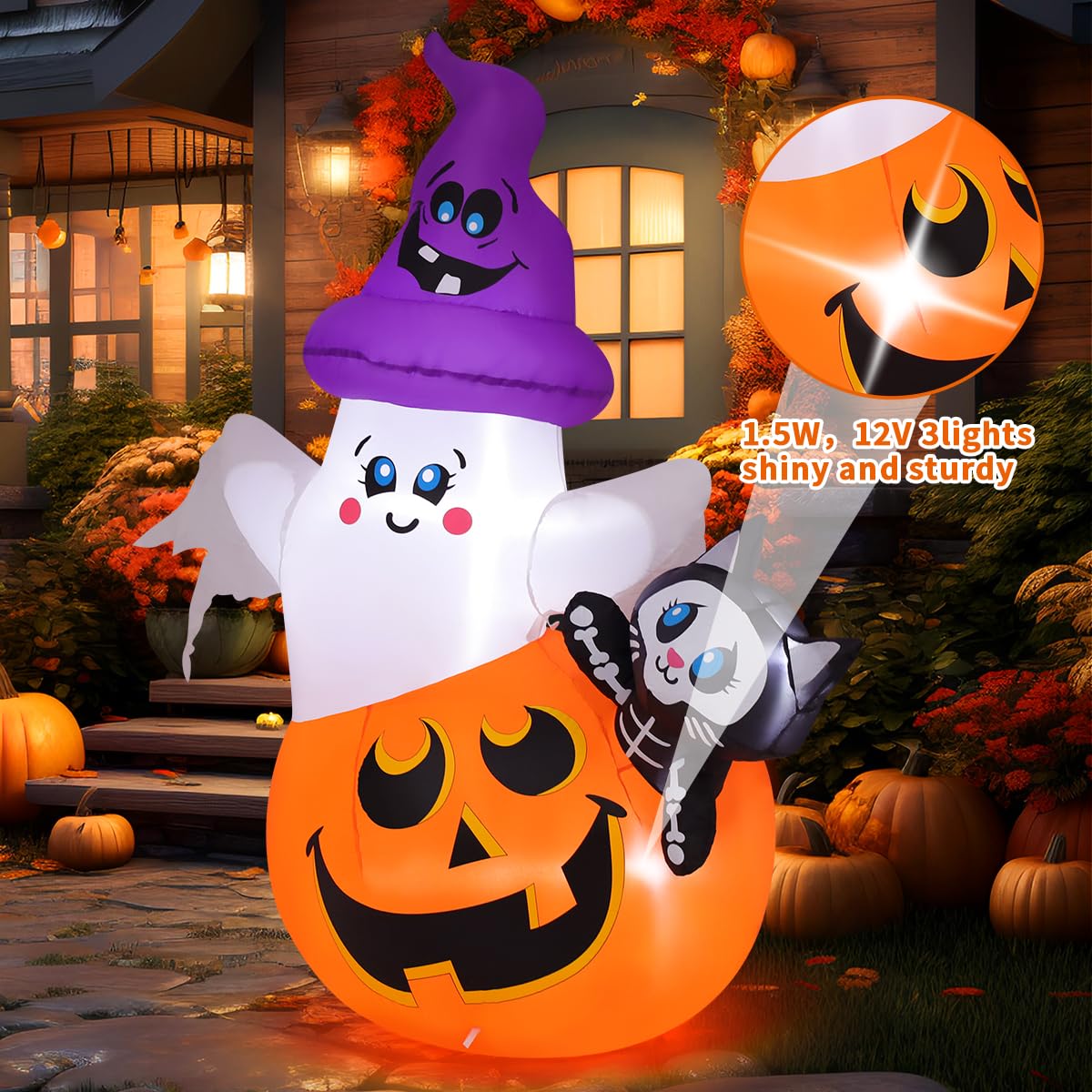 5 FT Halloween Inflatables with Built-in LEDs K7874