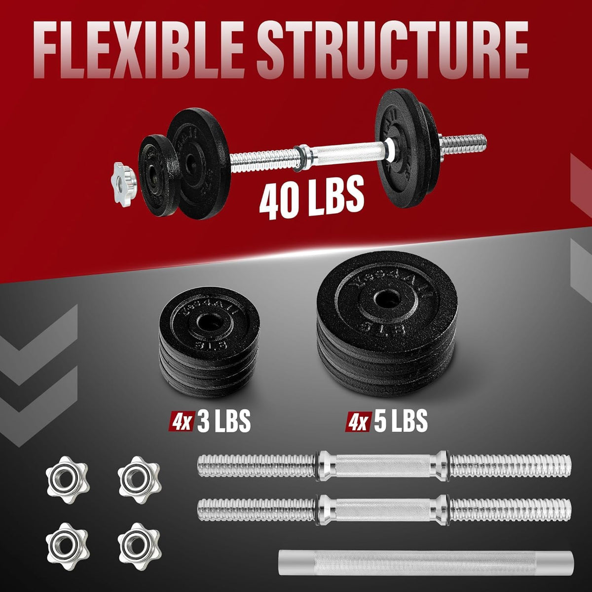 Adjustable Dumbbell Set with Weight Plates U473