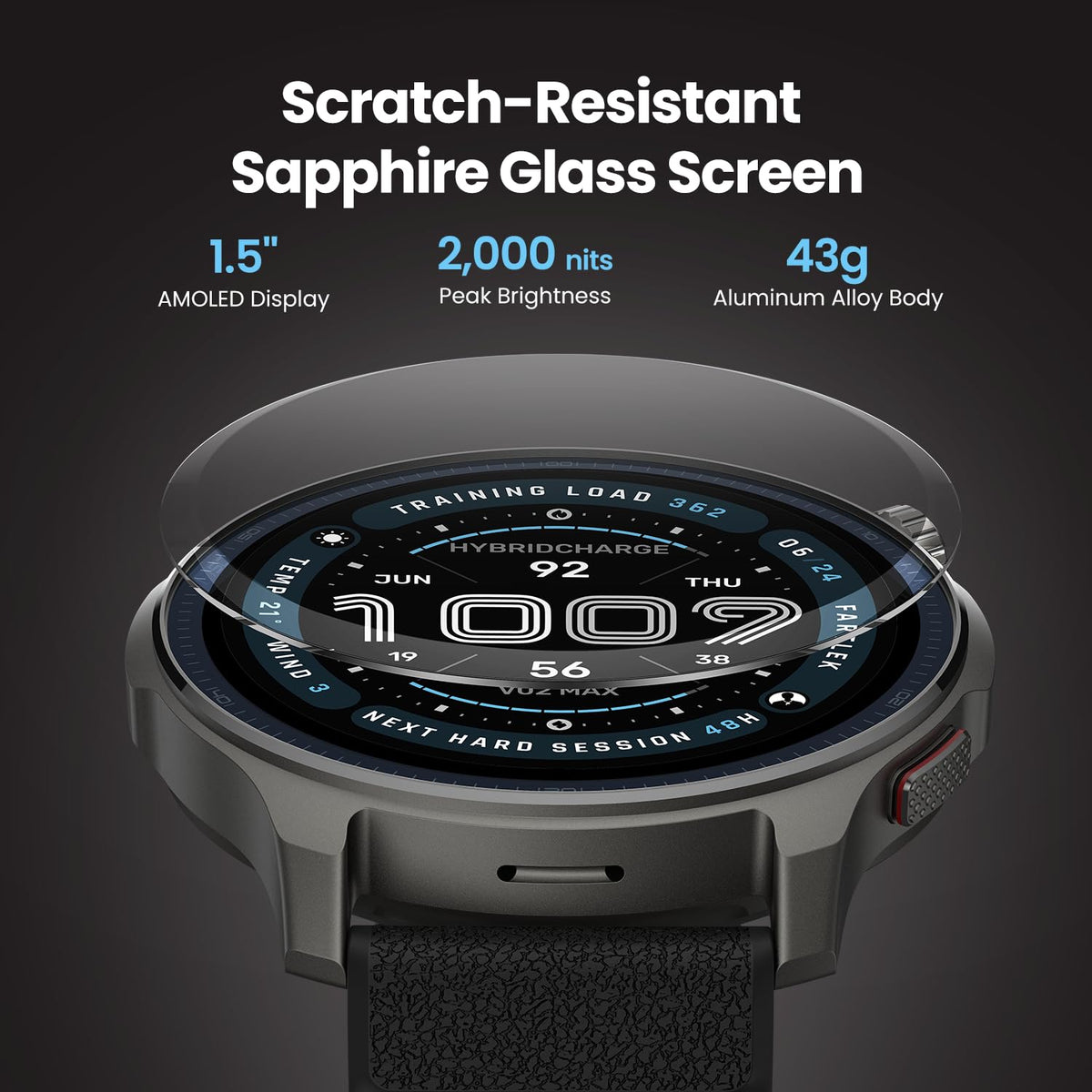 Smart Watch 1.5" AMOLED Sapphire Glass X1764