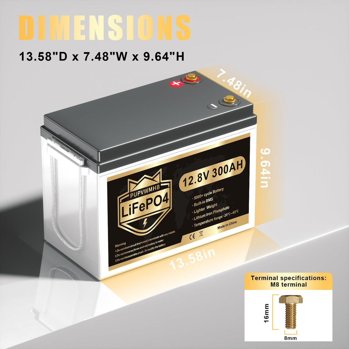12V 300Ah Lithium LiFePO4 Battery Q688