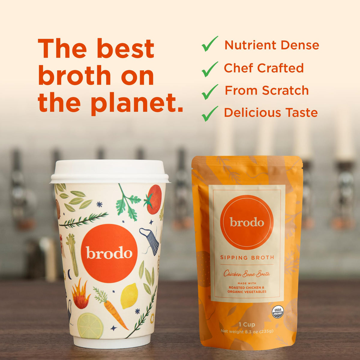 Organic Chicken & Beef Bone Broth 6x 8.3 oz Q603