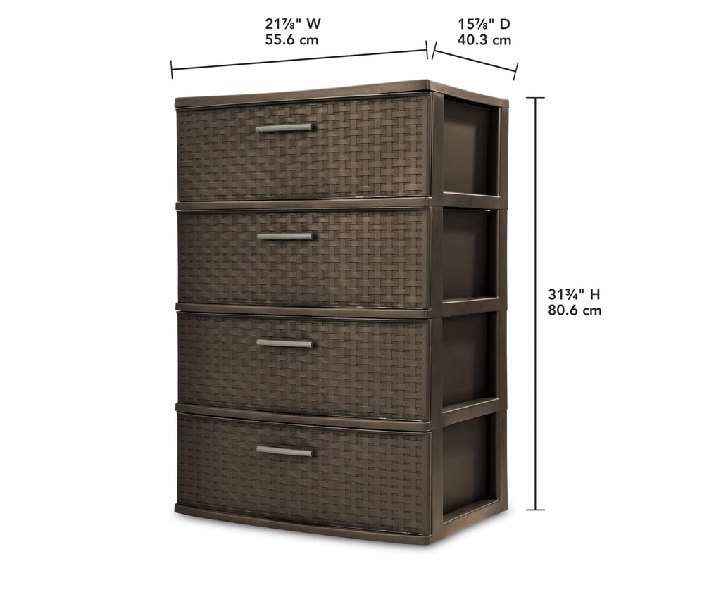 4 Drawer Espresso Wide Weave Tower Y65622