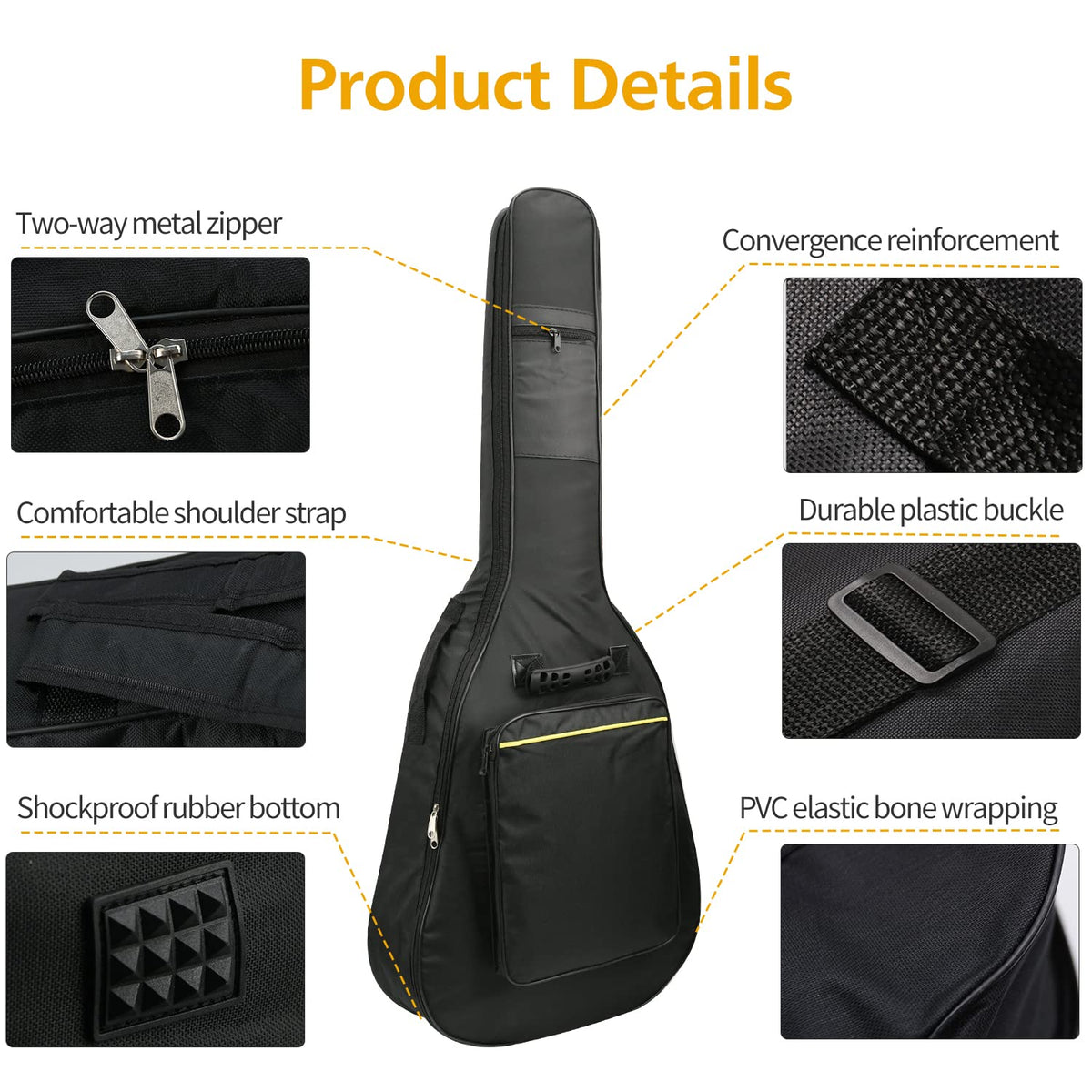 1/2/3 Pack 38-41 Inch Electric & Acoustic Guitar Bags A986724