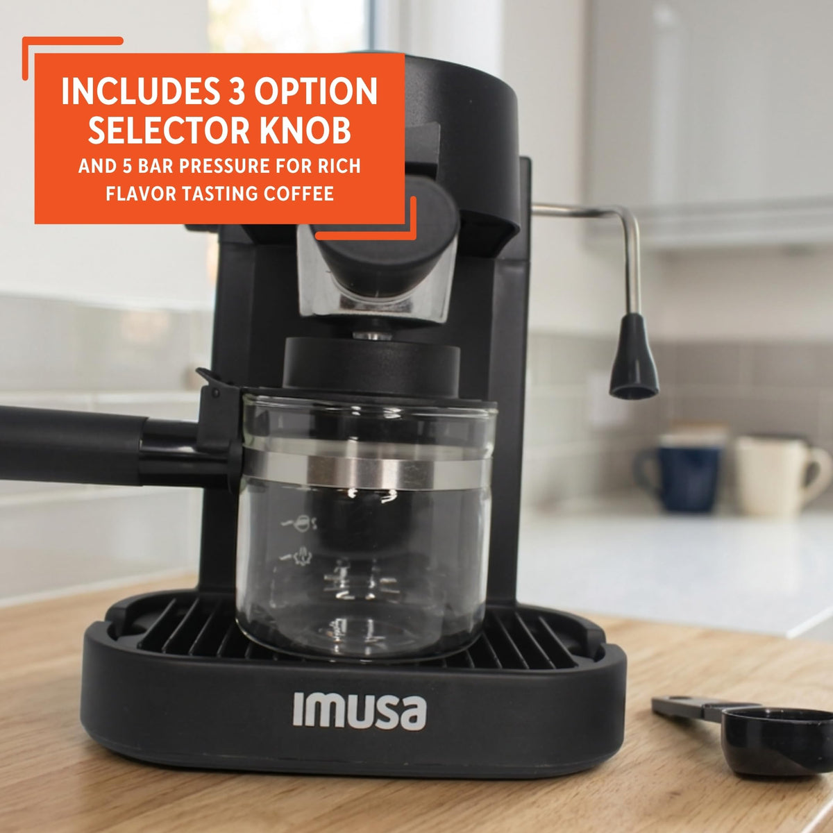 4 Cup Electric Espresso Cappuccino Coffee Maker, Black N523