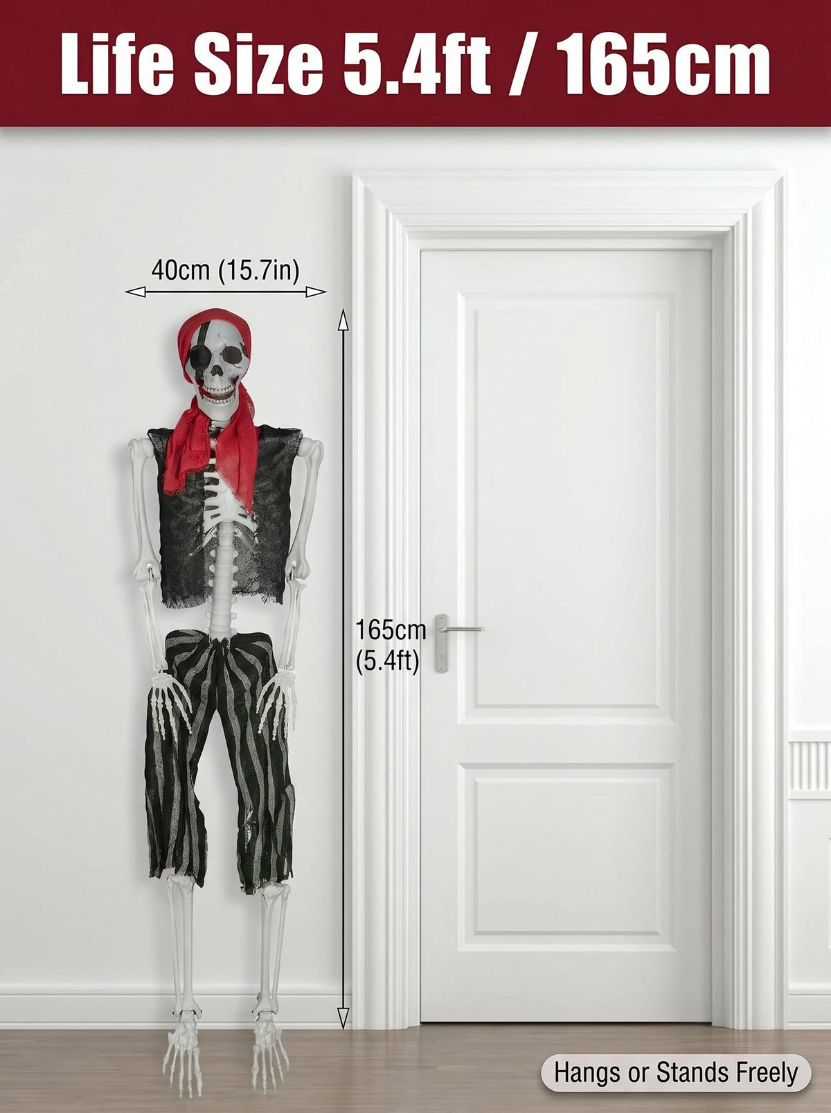 Life Size Pirate Skeleton Halloween Decoration O8154