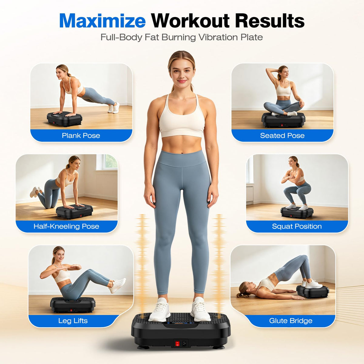 Vibration Plate Exercise Machine Black C6892