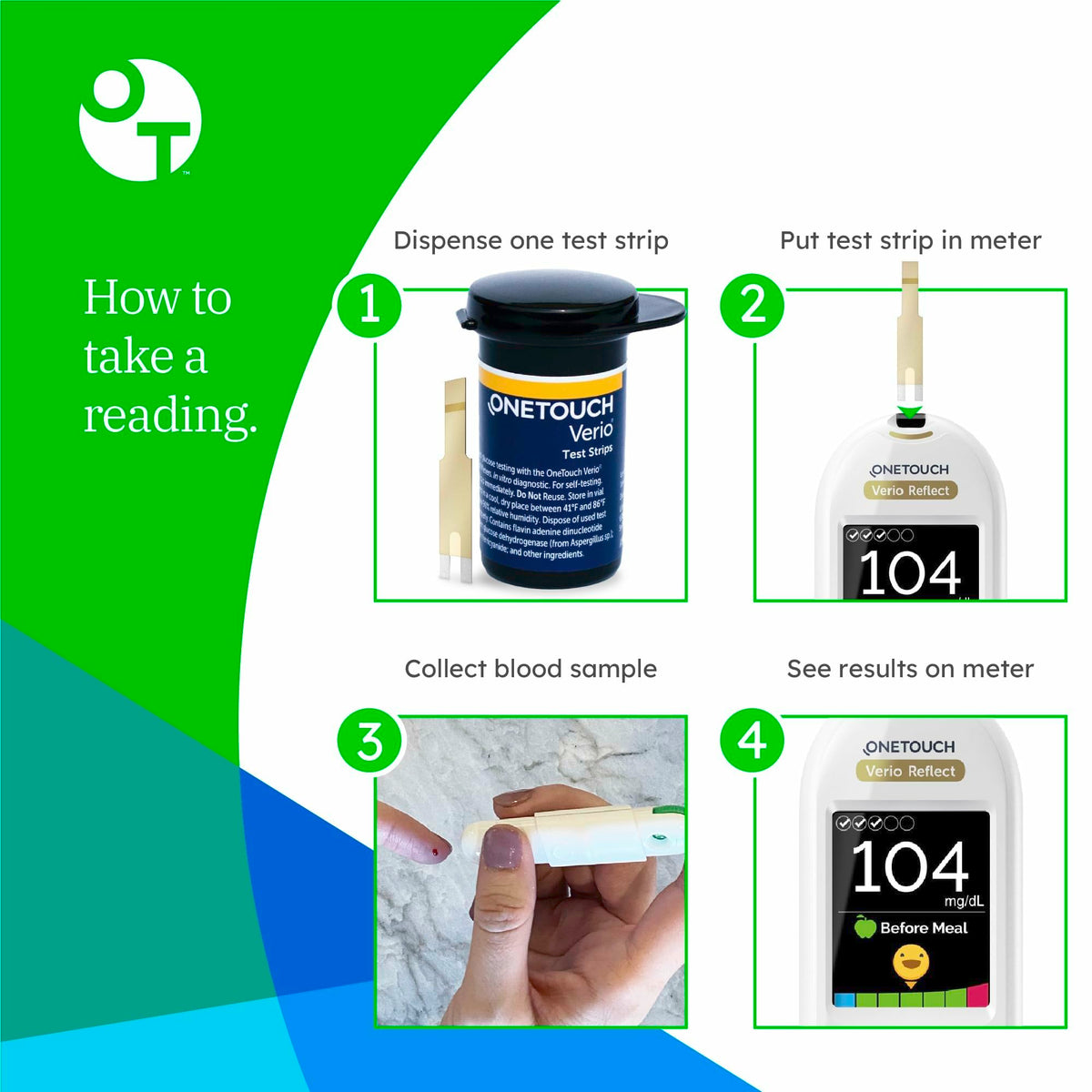 Blood Glucose Test Kit with Meter, Lancets, Lancing Device and Test Strips D25609