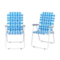 Set of 2 Blue Webbed Folding Camping Chairs Q56826