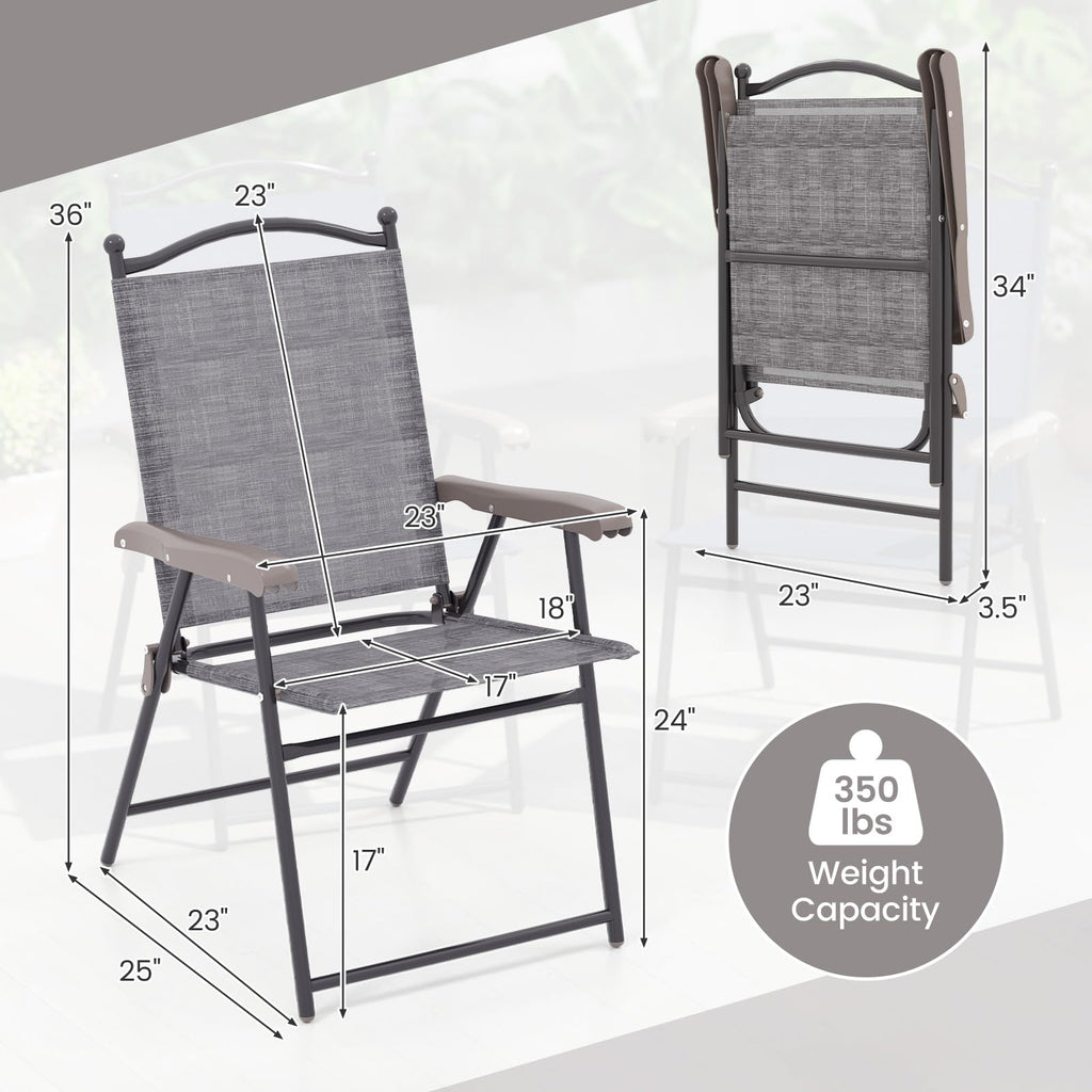 Set of 2 Grey Patio Folding Chairs B518