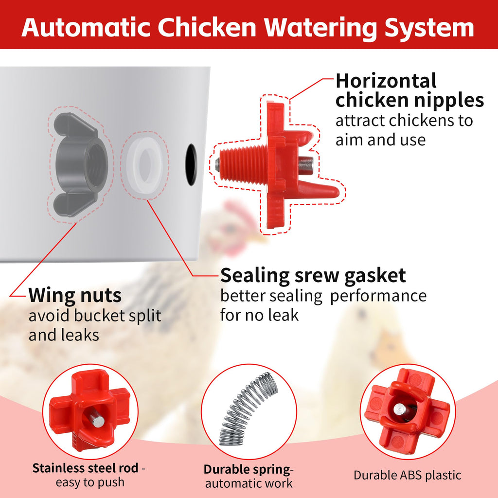 40 Pcs Chicken Waterer Nipples with Drill Bit K972791