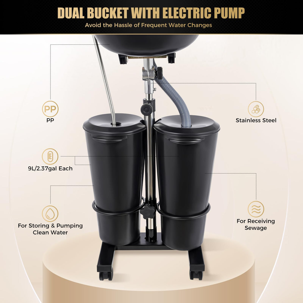 Portable Shampoo Bowl with Electric Pump H90468