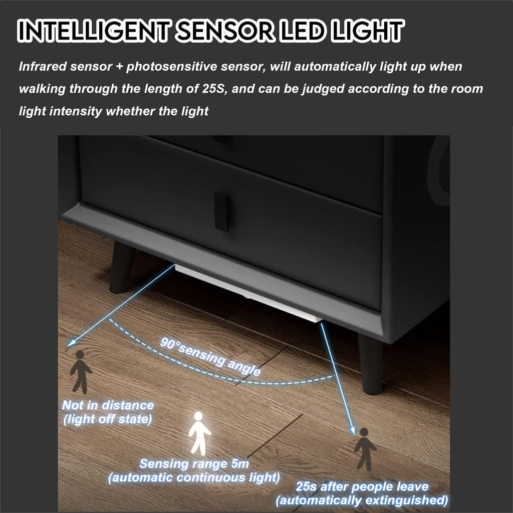 White 3 Drawer Bed End Table with Wireless Charging Q155219