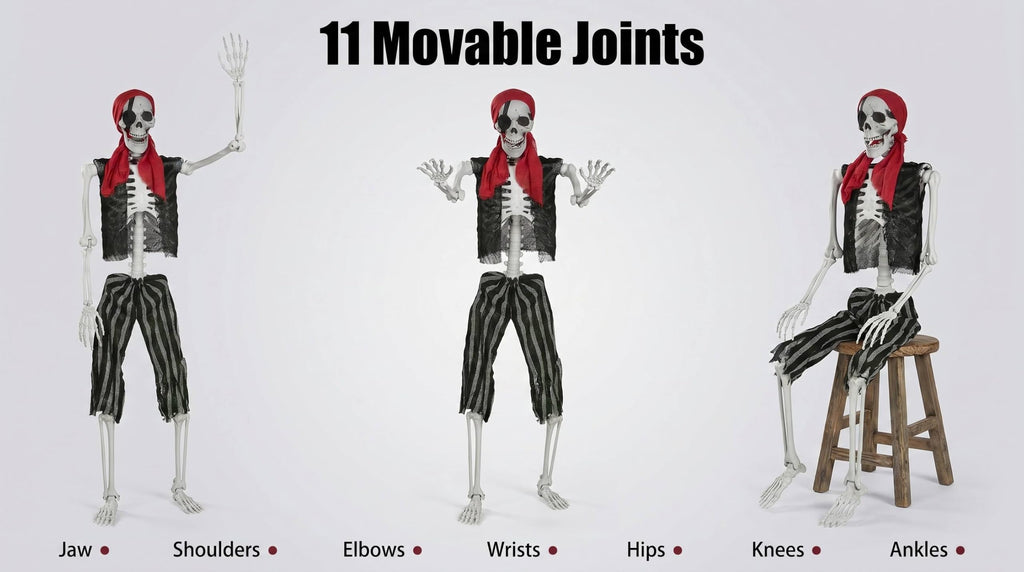 Life Size Pirate Skeleton Halloween Decoration O8154