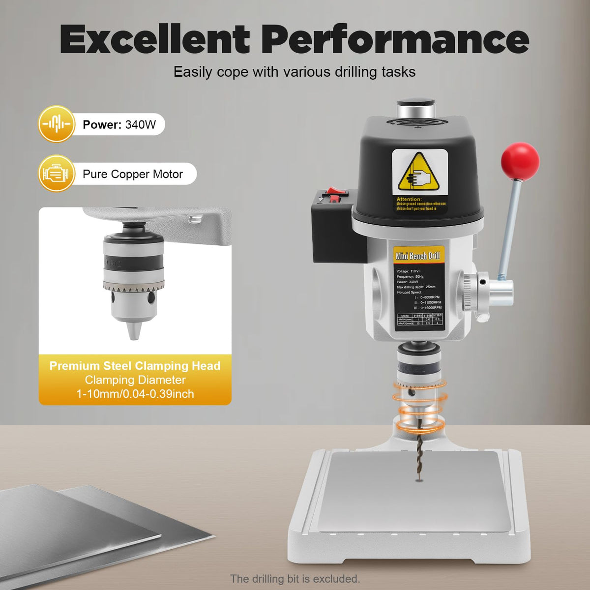 Mini Portable Corded Benchtop Drill Press M72579