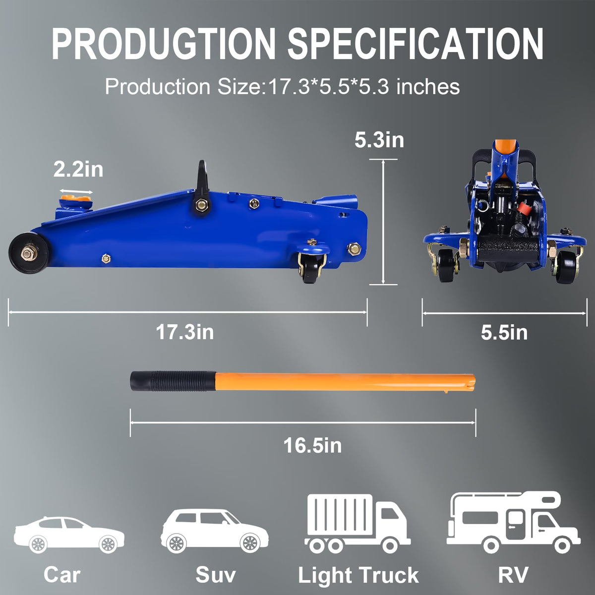 Heavy Duty Low Profile Floor Jack 2 Ton L480364