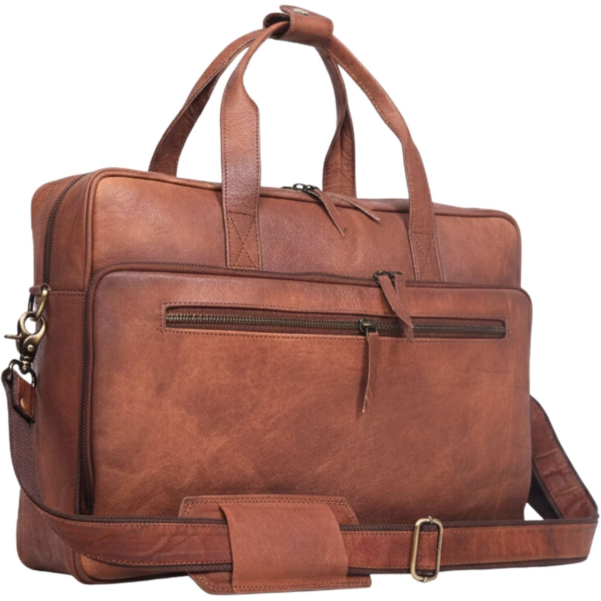 Brown 17-inch Genuine Leather Laptop Briefcase U63134