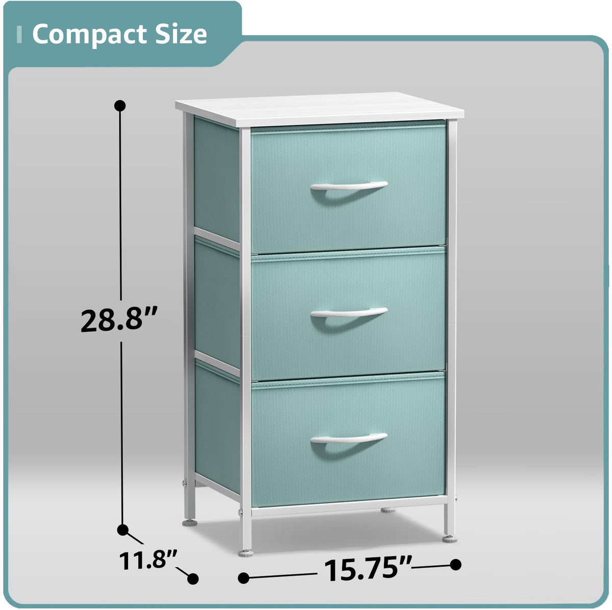 Aqua 3 Drawer Nightstand S364065