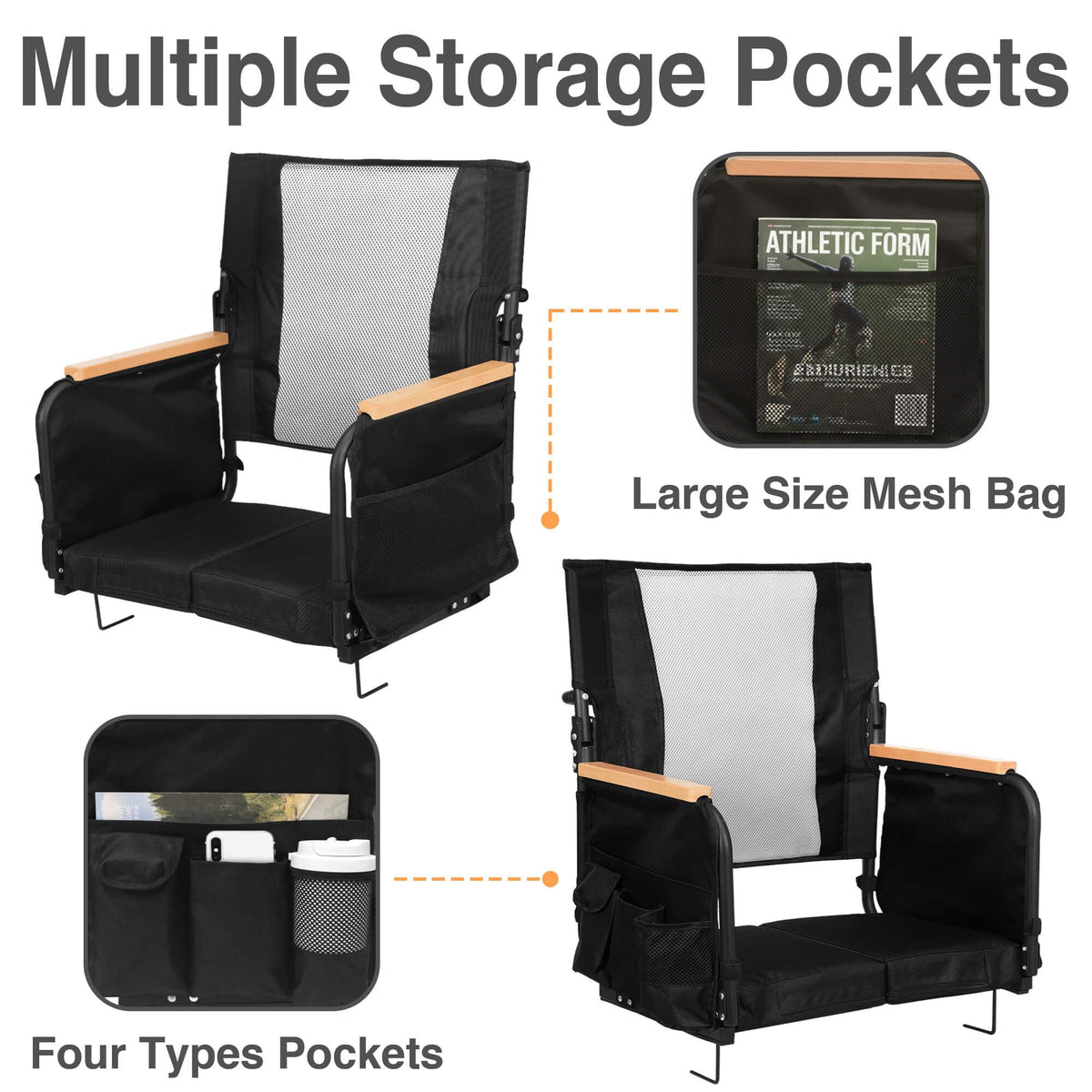 High Back Stadium Seats with Back Support J657