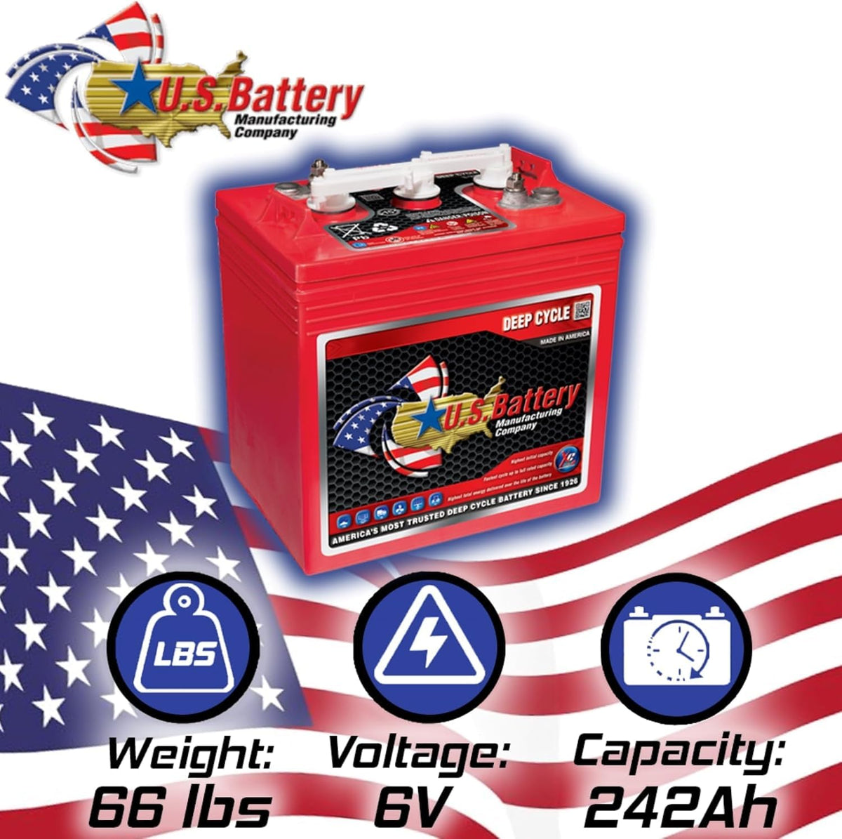 6V 240Ah Flooded Lead Acid Deep Cycle Battery x 4 V157479