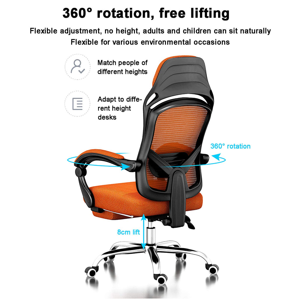 Orange Height Adjustable Mesh Ergonomic Office Chair R1887