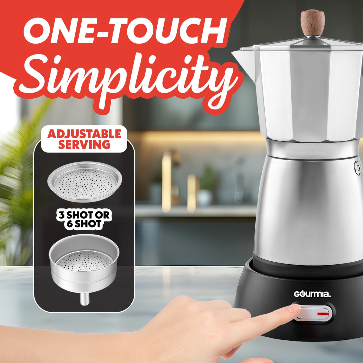 6 Shot Electric Moka Pot Espresso Maker M2710