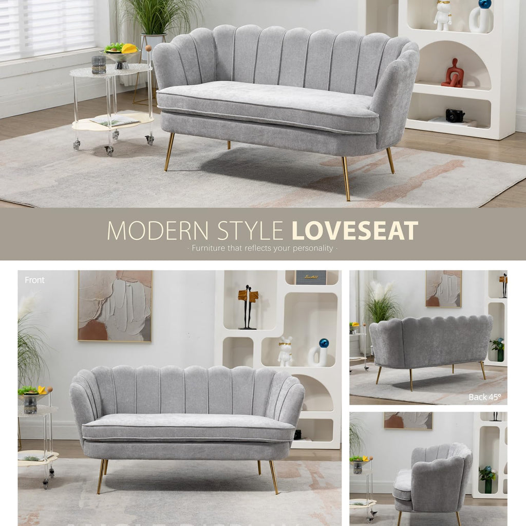 Light Gray Small Loveseat Sofa E5989