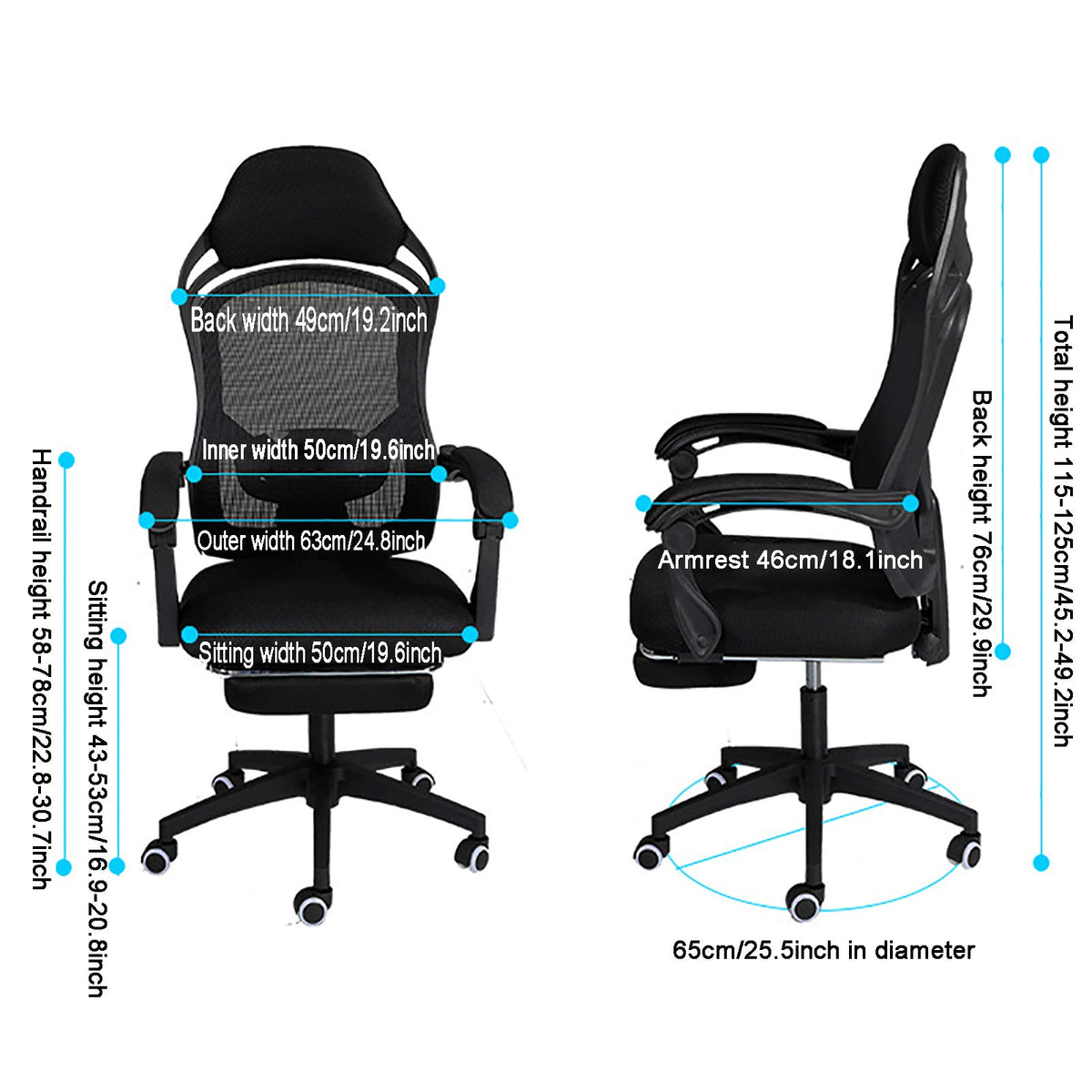 Orange Height Adjustable Mesh Ergonomic Office Chair R1887