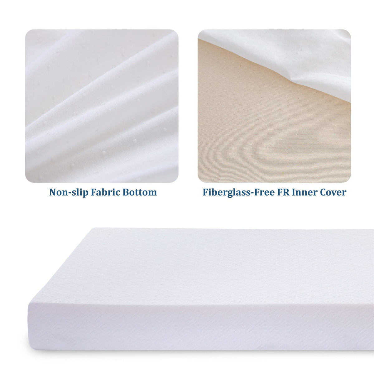 White 5 Inch Twin Memory Foam Mattress S2601