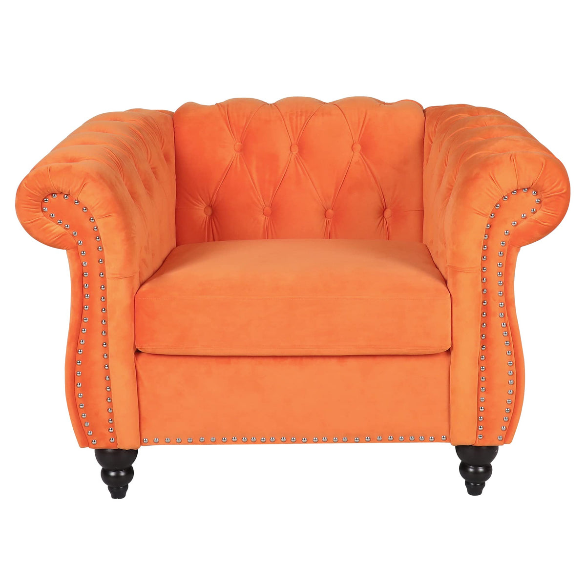 Orange Velvet Accent Chair X30287