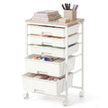 White 5 Drawers Rolling Cart L888699