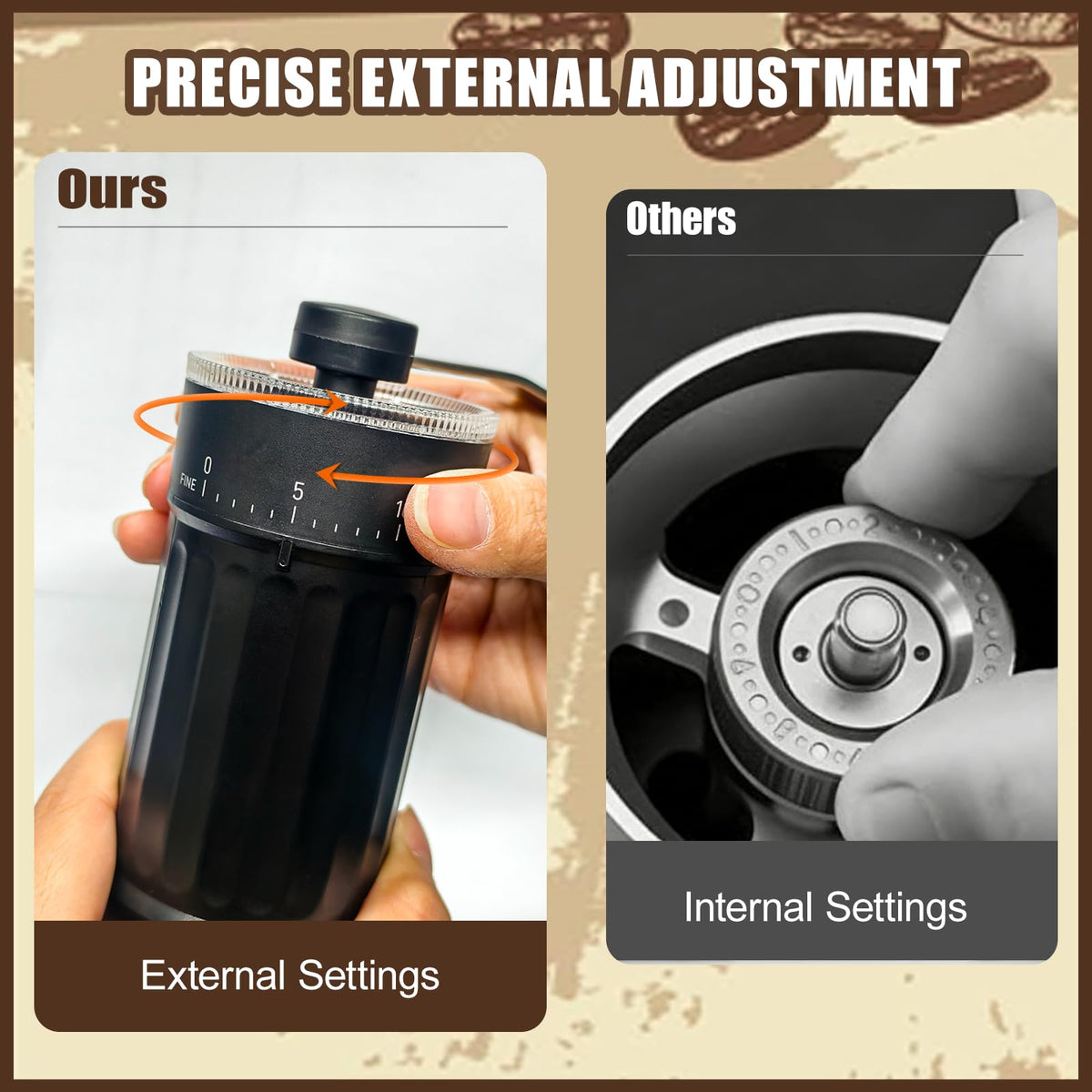 Manual Coffee Grinder with 40 Adjustable Settings, 30g Capacity H866478
